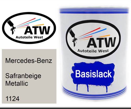 Mercedes-Benz, Safranbeige Metallic, 1124: 1L Lackdose, von ATW Autoteile West.